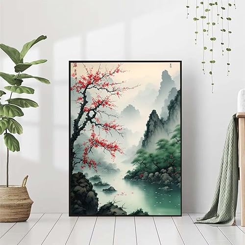 5D Diamond Painting Landschaft Diamant Painting Bilder Erwachsene, Baum Diamond Painting Set, Diamond Painting Klein 80x110cm, DIY Runde Full Drill Cross Stickerei Basteln für Home Room Wall Decor 5-O von BAIYAACO