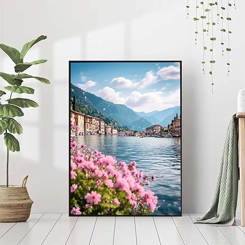 5D Diamond Painting Landschaft Diamant Painting Bilder Erwachsene, Blume Diamond Painting Set, Diamond Painting Klein 80x110cm, DIY Runde Full Drill Cross Stickerei Basteln für Home Wall Decor 0-P von BAIYAACO