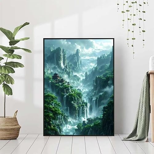 5D Diamond Painting Landschaft Diamant Painting Bilder Erwachsene, Fallen Diamond Painting Set, Diamond Painting Klein 30x40cm, DIY Runde Full Drill Cross Stickerei Basteln für Home Wall Decor H-S von BAIYAACO