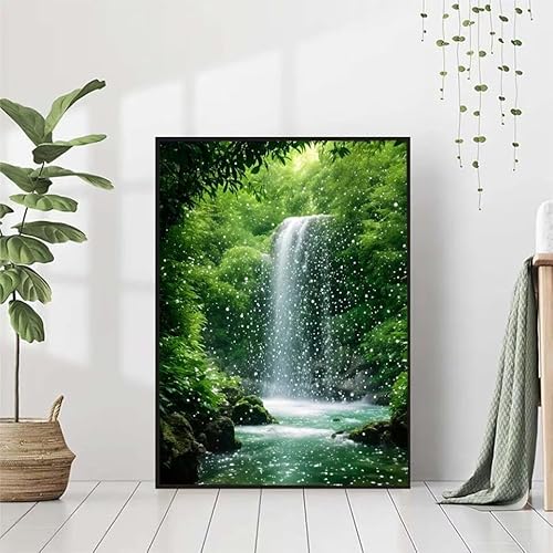 5D Diamond Painting Landschaft Diamant Painting Bilder Erwachsene, Fallen Diamond Painting Set, Diamond Painting Klein 80x110cm, DIY Runde Full Drill Cross Stickerei Basteln für Home Wall Decor Z-6 von BAIYAACO