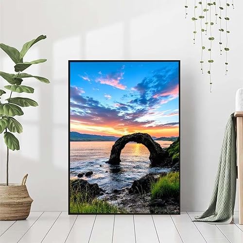 5D Diamond Painting Landschaft Diamant Painting Bilder Erwachsene, Meer Diamond Painting Set, Diamond Painting Klein 30x40cm, DIY Runde Full Drill Cross Stickerei Basteln für Home Room Wall Decor I-S von BAIYAACO