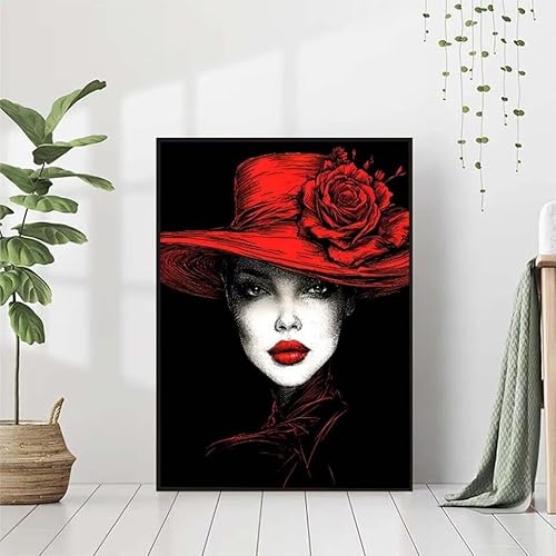 5D Diamond Painting MäDchen Diamant Painting Bilder, Blume Diamond Painting Erwachsene Kinder DIY Runde Kristall Diamond Art Stickerei Painting Basteln, Wohnzimmer Schlafzimmer Wanddeko 80x100cm 1-T von BAIYAACO