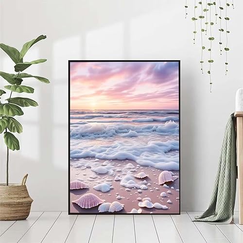 5D Diamond Painting Meer Diamant Painting Bilder Erwachsene, HüLse Diamond Painting Set, Diamond Painting Klein 50x70cm, DIY Runde Full Drill Cross Stickerei Basteln für Home Wall Decor Geschenk S-2 von BAIYAACO