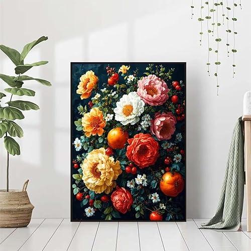 5D Diamond Painting Obst Diamant Painting Bilder Erwachsene, Blume Diamond Painting Set, Diamond Painting Klein 30x40cm, DIY Runde Full Drill Cross Stickerei Basteln für Home Wall Decor Geschenk 7-M von BAIYAACO