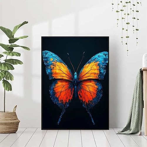 5D Diamond Painting Schmetterling Diamant Painting Bilder Erwachsene, Tier Diamond Painting Set, Diamond Painting Klein 50x70cm, DIY Runde Full Drill Cross Stickerei Basteln für Home Wall Decor 7-0 von BAIYAACO