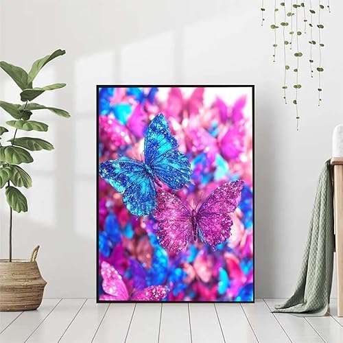 5D Diamond Painting Schmetterling Diamant Painting Bilder Erwachsene, Tier Diamond Painting Set, Diamond Painting Klein 80x110cm, DIY Runde Full Drill Cross Stickerei Basteln für Home Wall Decor 9-2 von BAIYAACO