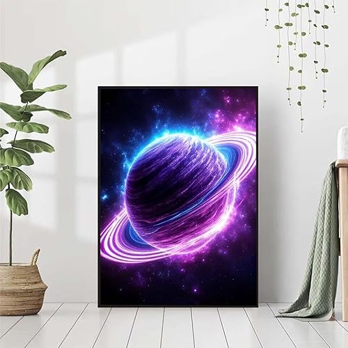 5D Diamond Painting Sternenhimmel Diamant Painting Bilder, Planet Diamond Painting Erwachsene Kinder DIY Runde Kristall Diamond Art Stickerei Basteln Set, Wohnzimmer Schlafzimmer Wanddeko 40x50cm U-3 von BAIYAACO