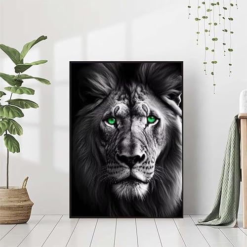 5D Diamond Painting Tier Diamant Painting Bilder, LöWe Diamond Painting Erwachsene Kinder DIY Runde Kristall Diamond Art Stickerei Painting Basteln Set, Wohnzimmer Schlafzimmer Wanddeko 80x110cm U-S von BAIYAACO