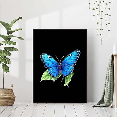 5D Diamond Painting Tier Diamant Painting Bilder, Schmetterling Diamond Painting Erwachsene Kinder DIY 5D Runde Kristall Diamond Art Stickerei Basteln Set, Wohnzimmer Schlafzimmer Wanddeko 60x80cm K-F von BAIYAACO