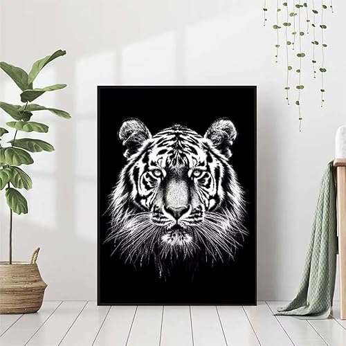 5D Diamond Painting Tier Diamant Painting Bilder, Tiger Diamond Painting Erwachsene Kinder DIY Runde Kristall Diamond Art Stickerei Painting Basteln Set, Wohnzimmer Schlafzimmer Wanddeko 50x70cm K-1 von BAIYAACO