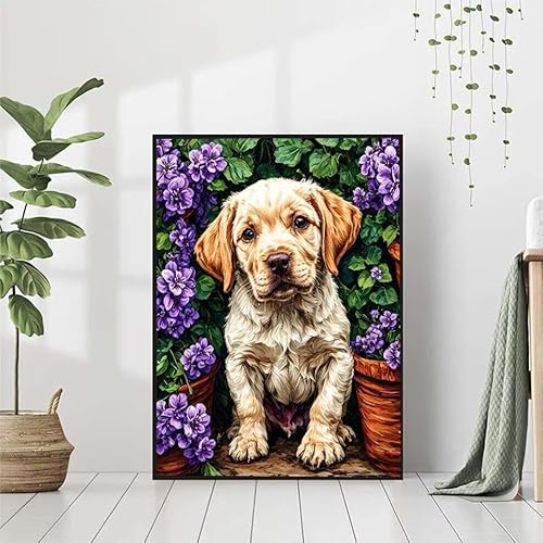 5D Diamond Painting Tier Diamant Painting Bilder Erwachsene, Blume Diamond Painting Set, Diamond Painting Klein 30x40cm, DIY Runde Full Drill Cross Stickerei Basteln für Home Wall Decor Geschenk 0-9 von BAIYAACO