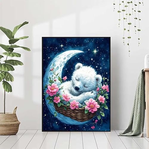 5D Diamond Painting Tier Diamant Painting Bilder Erwachsene, Blume Diamond Painting Set, Diamond Painting Klein 80x100cm, DIY Runde Full Drill Kristall Cross Stickerei Basteln für Home Wall Decor 7-I von BAIYAACO