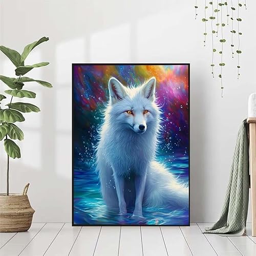 5D Diamond Painting Tier Diamant Painting Bilder Erwachsene, Fuchs Diamond Painting Set, Diamond Painting Klein 80x110cm, DIY Runde Full Drill Kristall Cross Stickerei Basteln für Home Wall Decor K-K von BAIYAACO