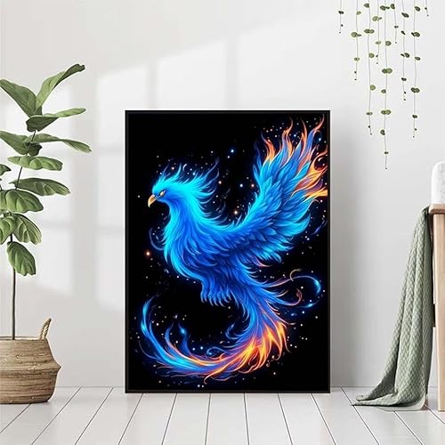 5D Diamond Painting Tier Diamant Painting Bilder Erwachsene, PhöNix Diamond Painting Set, Diamond Painting Klein 80x100cm, DIY Runde Full Drill Kristall Cross Stickerei Basteln für Home Wall Decor 2-I von BAIYAACO