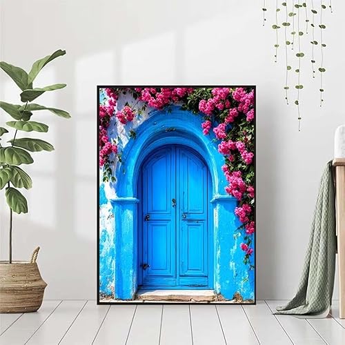 5D Diamond Painting TüR Diamant Painting Bilder, Blume Diamond Painting Erwachsene Kinder DIY 5D Runde Kristall Diamond Art Stickerei Painting Basteln Set, Wohnzimmer Schlafzimmer Wanddeko 30x40cm 9-8 von BAIYAACO