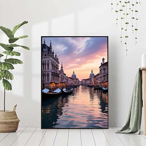 5D Diamond Painting Venedig Diamant Painting Bilder Erwachsene, Shuicheng Diamond Painting Set, Diamond Painting Klein 50x70cm, DIY Runde Full Drill Cross Stickerei Basteln für Home Wall Decor J-E von BAIYAACO