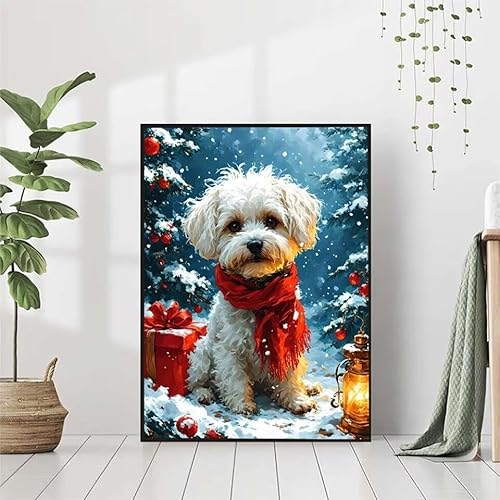 5D Diamond Painting Winter Diamant Painting Bilder Erwachsene, Tier Diamond Painting Set, Diamond Painting Klein 40x50cm, DIY Runde Full Drill Kristall Cross Stickerei Basteln für Home Wall Decor Y-4 von BAIYAACO