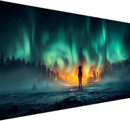 Aurora Diamond Painting Erwachsene, Diamond Painting Landschaft Diamant Malerei Set für Kinder Anfänger DIY 5D Vollbohrer Kristall Stickerei Bilder Bastelset, Home Wand Dekor Geschenke 30x60cm -i88R von BAIYAACO