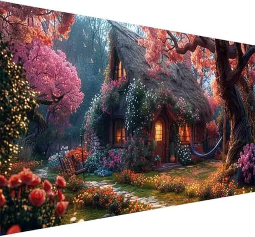 Baumhaus Diamond Painting Erwachsene, Diamond Painting Blume Diamant Malerei Set für Kinder Anfänger DIY 5D Vollbohrer Kristall Stickerei Bilder Bastelset für Home Wand Dekor Geschenke 80x160cm -d62H von BAIYAACO