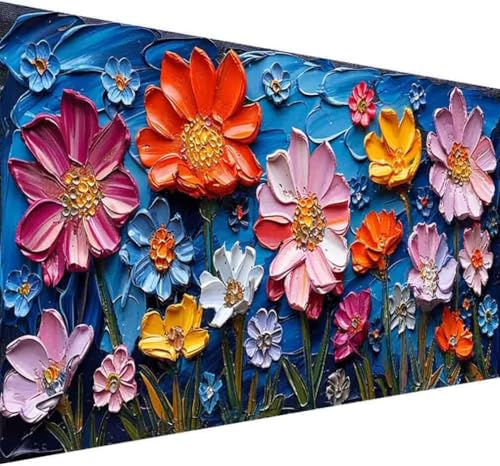 Blume Diamond Painting Erwachsene, Diamond Painting Blatt Diamant Malerei Set für Kinder DIY 5D Vollbohrer Kristall Stickerei Bilder Bastelset mit Vollständigem Zubehörm Home Wand Dekor 60x120cm -k594 von BAIYAACO