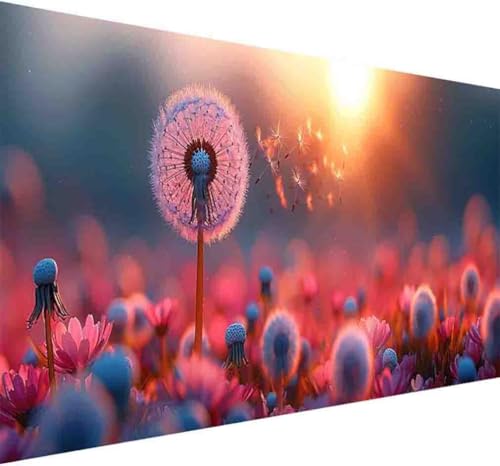 Blume Diamond Painting Erwachsene, Diamond Painting Löwenzahn Diamant Malerei Set für Kinder Anfänger DIY 5D Vollbohrer Kristall Stickerei Bilder Bastelset für Home Wand Dekor Geschenke 70x140cm -y67V von BAIYAACO