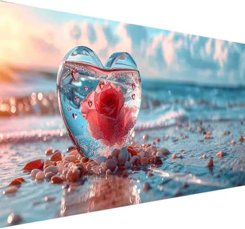 Blume Diamond Painting Erwachsene, Diamond Painting Ozean Diamant Malerei Set für Kinder DIY 5D Vollbohrer Kristall Stickerei Bilder Bastelset mit Vollständigem Zubehörm Home Wand Dekor 30x60cm -t25R von BAIYAACO