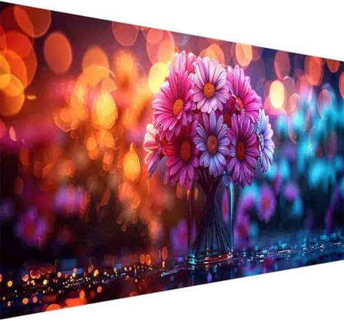 Chrysantheme Diamond Painting Erwachsene, Diamond Painting Blume Diamant Malerei Set für Anfänger DIY 5D Vollbohrer Kristall Stickerei Bilder Bastelset für Home Wand Dekor Geschenke 100x200cm -t500 von BAIYAACO