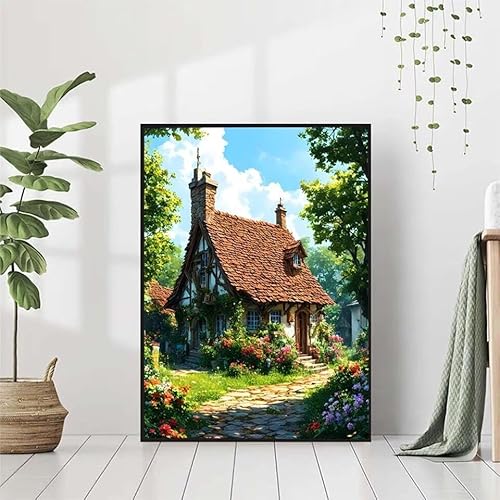 Diamond Painting Architektur Diamant Painting Bilder Set, 5D Diamond Painting Blume Diamond Painting Erwachsene DIY Runde Strass Cross Stickerei Diamond-Painting Basteln, Wandzimmer Deko 70x95cm Q-0 von BAIYAACO