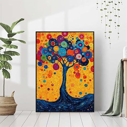 Diamond Painting Baum Diamant Painting Bilder Set, 5D Diamond Painting Baum Des Lebens Diamond Painting Erwachsene DIY Runde Strass Cross Stickerei Diamond-Painting Basteln Wandzimmer Deko 80x100cm von BAIYAACO