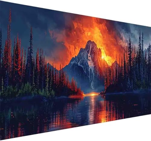 Diamond Painting Berg Diamond Painting Erwachsene Groß XXL 60x120cm Landschaft Vollbohrer Diamanten Malerei Kristall Stickerei Bilder Bastelset für Anfänger, Zimmer Deko Wohnzimmer Geschenke -l78F von BAIYAACO