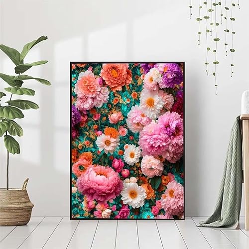 Diamond Painting Blume Diamant Painting Bilder, Blume Diamond Painting Erwachsene Kinder DIY Runde Kristall Diamond Art Stickerei Painting Basteln Set, Wohnzimmer Schlafzimmer Wanddeko 80x100cm V-6 von BAIYAACO