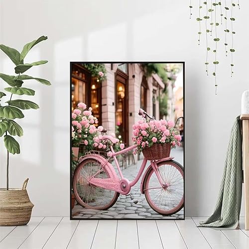 Diamond Painting Blume Diamant Painting Bilder Set, 5D Diamond Painting Auto Diamond Painting Erwachsene DIY Runde Kristall Strass Cross Stickerei Diamond-Painting Basteln, Wandzimmer Deko 50x70cm 1-4 von BAIYAACO