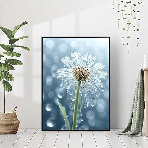 Diamond Painting Blume Diamant Painting Bilder Set, 5D Diamond Painting LöWenzahn Diamond Painting Erwachsene DIY Runde Strass Cross Stickerei Diamond-Painting Basteln für Wandzimmer Deko 30x40cm 6-J von BAIYAACO