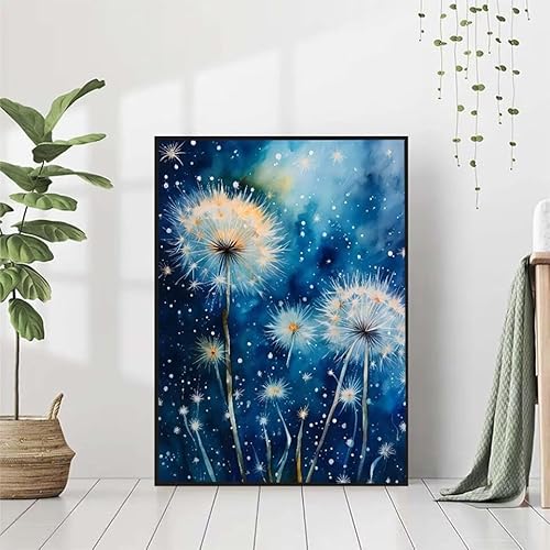 Diamond Painting Blume Diamant Painting Bilder Set, 5D Diamond Painting LöWenzahn Diamond Painting Erwachsene DIY Runde Strass Cross Stickerei Diamond-Painting Basteln für Wandzimmer Deko 50x70cm I-8 von BAIYAACO