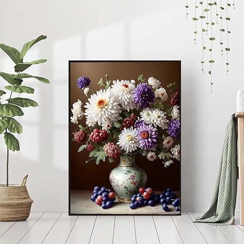 Diamond Painting Blume Diamant Painting Bilder Set, 5D Diamond Painting Obst Diamond Painting Erwachsene DIY Runde Strass Cross Stickerei Diamond-Painting Basteln Wandzimmer Deko Geschenk 80x110cm 9-C von BAIYAACO