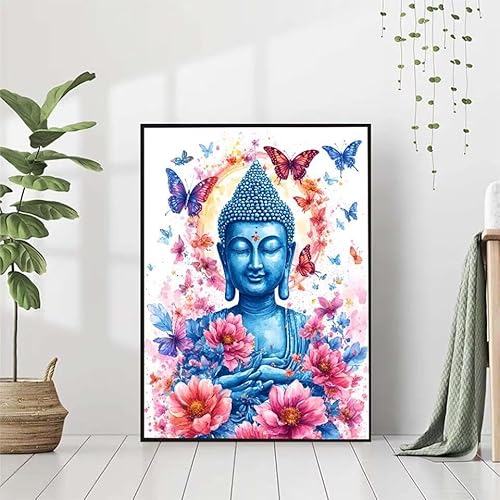 Diamond Painting Blume Diamant Painting Bilder Set, 5D Diamond Painting Schmetterling Diamond Painting Erwachsene DIY Runde Strass Cross Stickerei Diamond-Painting Basteln, Wandzimmer Deko 30x40cm C-2 von BAIYAACO