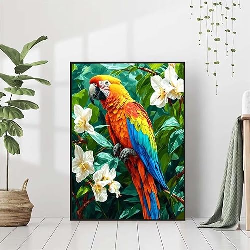 Diamond Painting Blume Diamant Painting Bilder Set, 5D Diamond Painting Vogel Diamond Painting Erwachsene DIY Runde Strass Cross Stickerei Diamond-Painting Basteln, Wandzimmer Deko Geschenk 50x70cm von BAIYAACO