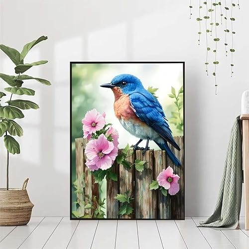 Diamond Painting Blume Diamant Painting Bilder Set, Diamond Painting Vogel Diamond Painting Erwachsene DIY Runde Strass Cross Stickerei Diamond-Painting Basteln Wandzimmer Deko Geschenk 80x110cm 1-0 von BAIYAACO