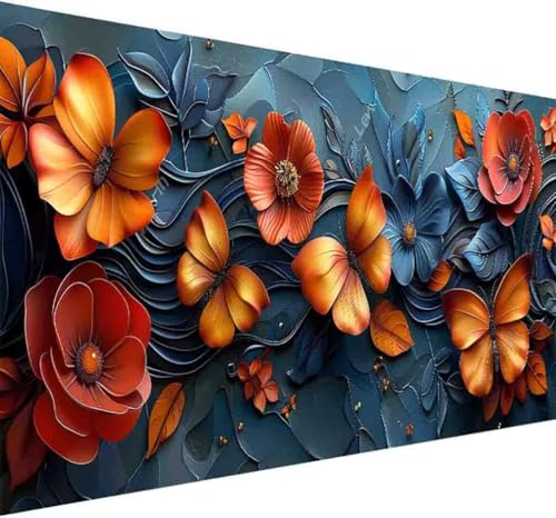 Diamond Painting Blume Diamond Painting Erwachsene Groß XXL 100x200cm Schmetterling Vollbohrer Diamanten Malerei Kristall Stickerei Bilder Bastelset für Kinder Anfänger, Zimmer Deko Wohnzimmer -h759 von BAIYAACO