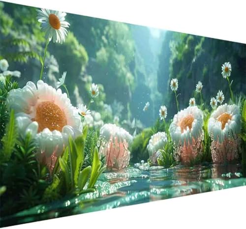 Diamond Painting Blume Diamond Painting Erwachsene Groß XXL 30x60cm Fluss Vollbohrer Diamanten Malerei Kristall Stickerei Bilder Bastelset für Kinder Anfänger, Zimmer Deko Wohnzimmer Geschenke -y261 von BAIYAACO