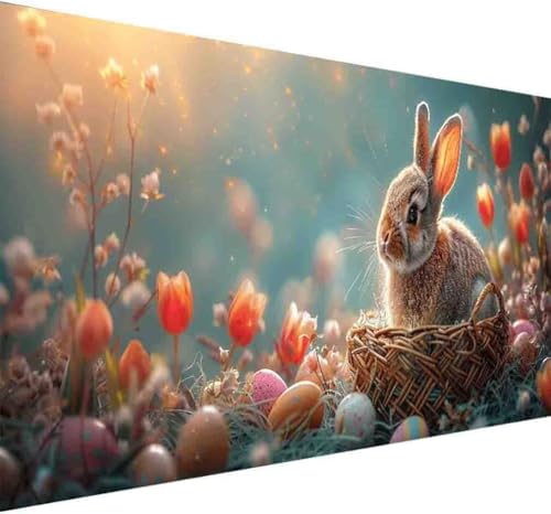 Diamond Painting Blume Diamond Painting Erwachsene Groß XXL 60x120cm Kaninchen Vollbohrer Diamanten Malerei Kristall Stickerei Bilder Bastelset für Anfänger, Zimmer Deko Wohnzimmer Geschenke -i83F von BAIYAACO