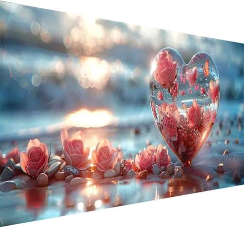 Diamond Painting Blume Diamond Painting Erwachsene Groß XXL 60x120cm Strand Vollbohrer Diamanten Malerei Kristall Stickerei Bilder Bastelset für Kinder Anfänger, Zimmer Deko Wohnzimmer Geschenke -l65H von BAIYAACO