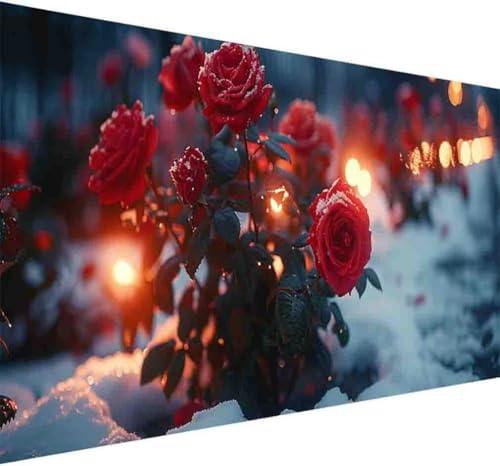 Diamond Painting Blume Diamond Painting Erwachsene Groß XXL 80x160cm Rose Vollbohrer Diamanten Malerei Kristall Stickerei Bilder Bastelset für Kinder Anfänger, Zimmer Deko Wohnzimmer Geschenke -d688 von BAIYAACO