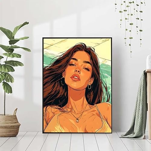 Diamond Painting Frau Diamant Painting Bilder Set, Diamond Painting MäDchen Diamond Painting Erwachsene DIY Runde Strass Cross Stickerei Diamond-Painting Basteln, Wandzimmer Deko Geschenk 80x100cm 3-M von BAIYAACO