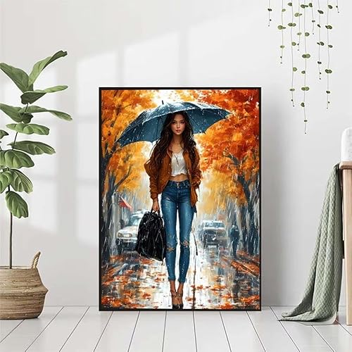 Diamond Painting Herbst Diamant Painting Bilder Set, 5D Diamond Painting MäDchen Diamond Painting Erwachsene DIY Runde Strass Cross Stickerei Diamond-Painting Basteln für Wandzimmer Deko 50x70cm von BAIYAACO