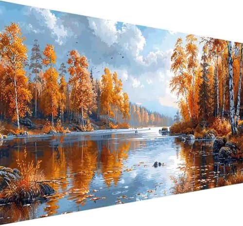 Diamond Painting Herbst Diamond Painting Erwachsene Groß XXL 30x60cm Landschaft Vollbohrer Diamanten Malerei Kristall Stickerei Bilder Bastelset für Kinder Anfänger, Zimmer Deko Wohnzimmer -k60O von BAIYAACO