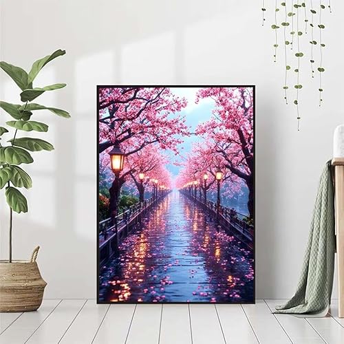 Diamond Painting Japan Diamant Painting Bilder, Blume Diamond Painting Erwachsene Kinder DIY Runde Kristall Diamond Art Stickerei Painting Basteln Set, Wohnzimmer Schlafzimmer Wanddeko 80x110cm 4-A von BAIYAACO