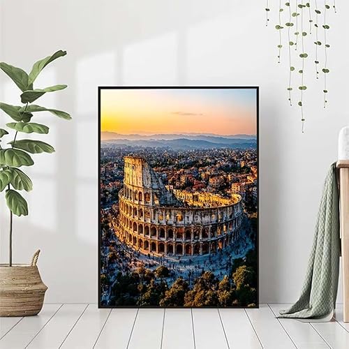 Diamond Painting Kolosseum Diamant Painting Bilder Set, 5D Diamond Painting Italien Diamond Painting Erwachsene DIY Runde Strass Cross Stickerei Diamond-Painting Basteln, Wandzimmer Deko 30x40cm N-2 von BAIYAACO