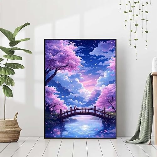 Diamond Painting Landschaft Diamant Painting Bilder, Wolke Diamond Painting Erwachsene Kinder DIY Runde Kristall Diamond Art Stickerei Painting Basteln, Wohnzimmer Schlafzimmer Wanddeko 80x100cm 5-T von BAIYAACO