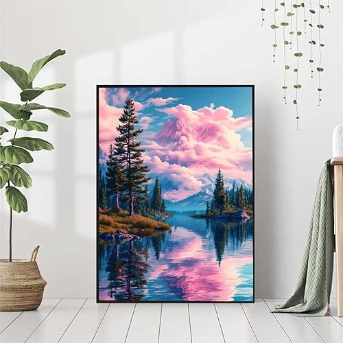 Diamond Painting Landschaft Diamant Painting Bilder, Wolke Diamond Painting Erwachsene Kinder DIY Runde Kristall Diamond Art Stickerei Painting Basteln, Wohnzimmer Schlafzimmer Wanddeko 80x110cm 3-9 von BAIYAACO